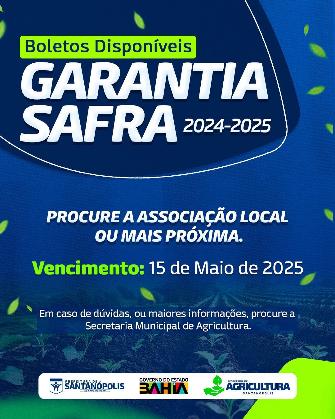 Boletos do Garantia Safra